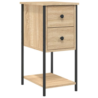Mesita De Noche Madera De Ingeniería Roble Sonoma 32x42x70 Cm_0