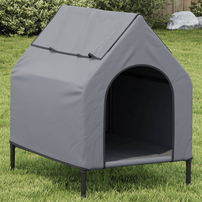 Casa Para Perros Tela Oxford Y Acero Gris Claro_1