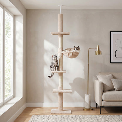 Pawhut Árbol Rascador Para Gatos De 230-260 Cm_1