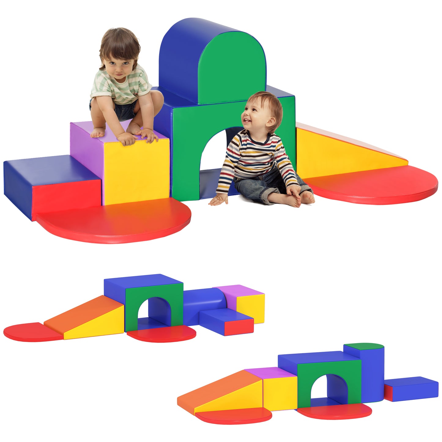 Homcom Juego De 7 Bloques Psicomotricidad Para Niños Multicolor_0