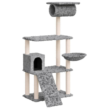 Vidaxl Rascador Para Gatos Con Postes De Sisal Gris Claro 131 Cm_0