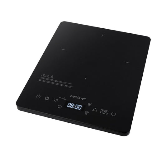 Placa De Inducción Portátil Full Crystal Onyx. 2000 W, Cristal Esmaltado, Control Táctil, Potencia Y Temperatura Regulable, 4 Programas Preconfigura_0