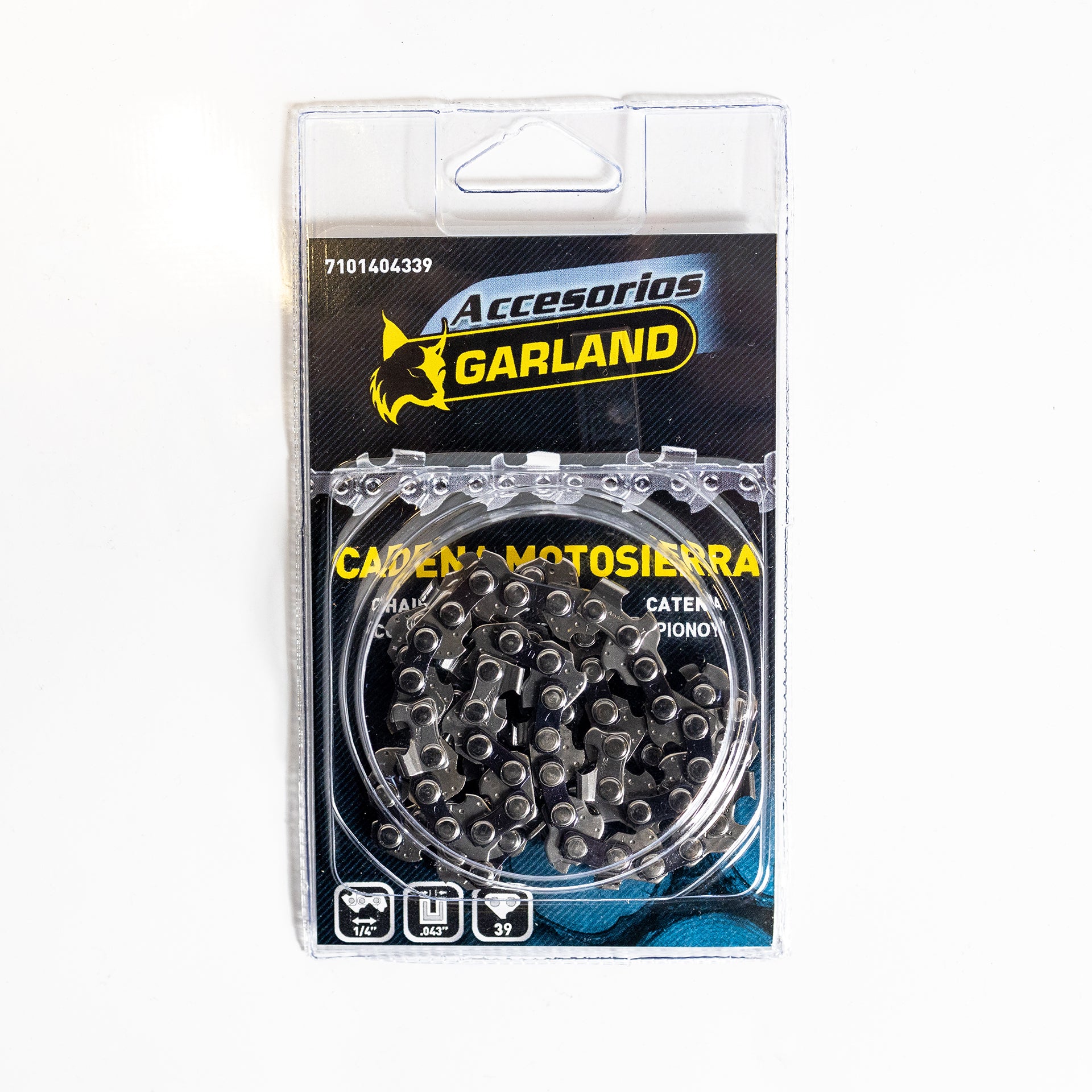 Garland - 7101404339 Accesorio Para Motosierras - Cadena Cortada De 39 Eslabones Con Paso De 1/4 Mini Y Espesor De 0.043 (1,1 Mm.)_0