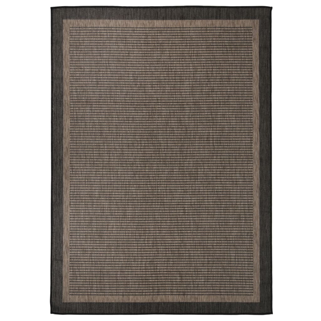 Alfombra De Exterior De Tejido Plano Marrón Oscuro 200x280 Cm_1