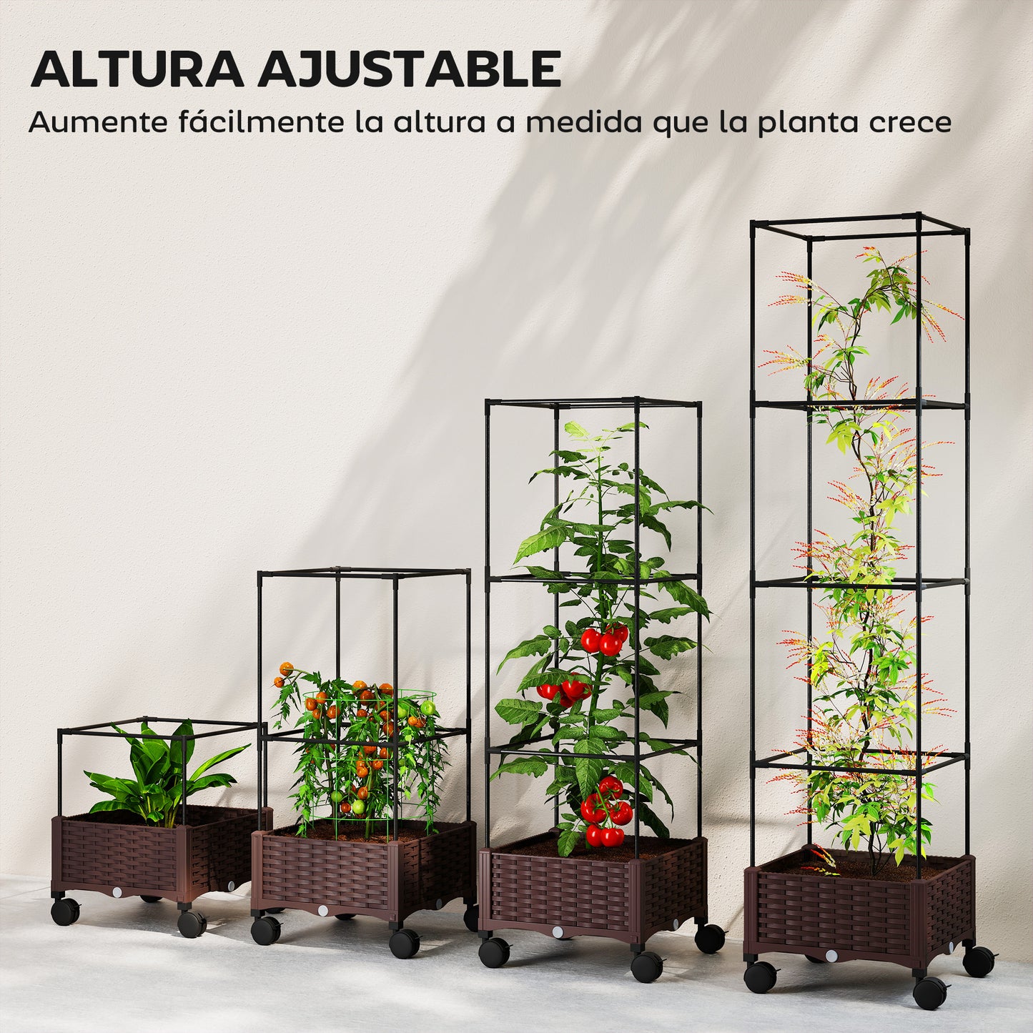 Outsunny Jardinera Con Enrejado Ajustable_4