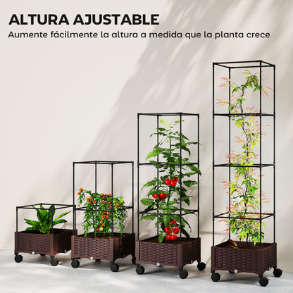 Outsunny Jardinera Con Enrejado Ajustable_4