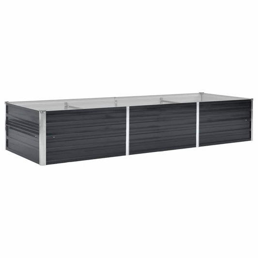 Arriate De Acero Galvanizado Gris Antracita 240x80x45 Cm_0