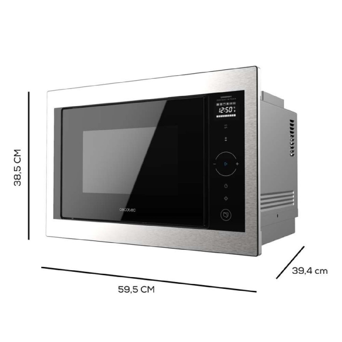 Microondas Encastrable Digital Grandheat 2500 Built-in Touch Steelblack. 900 W, Integrable, 25 L, Grill De 1000 W, 8 Funciones Preconfiguradas, Temp_0