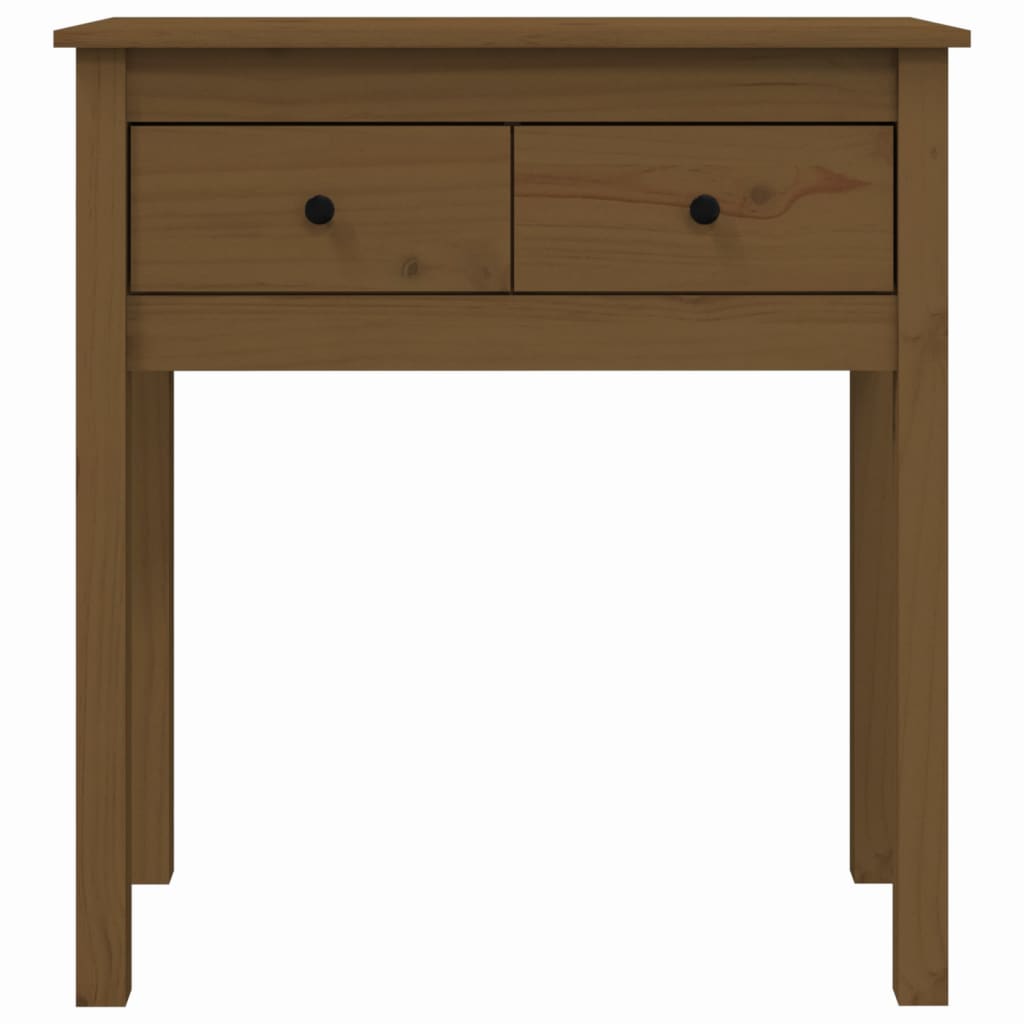 Mesa Consola De Madera Maciza De Pino Marrón Miel 70x35x75 Cm_4
