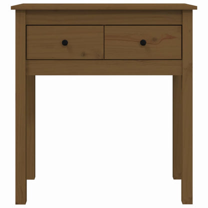 Mesa Consola De Madera Maciza De Pino Marrón Miel 70x35x75 Cm_4