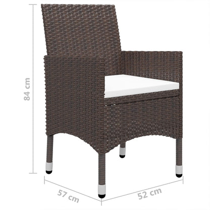 Juego De Comedor De Jardín 7 Piezas Marrón / Vetonek_4