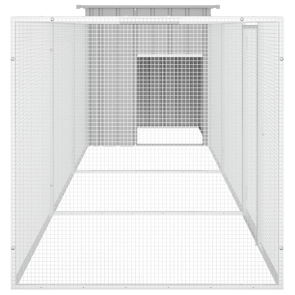 Vidaxl Gallinero De Acero Galvanizado Gris 400x91x100 Cm_3