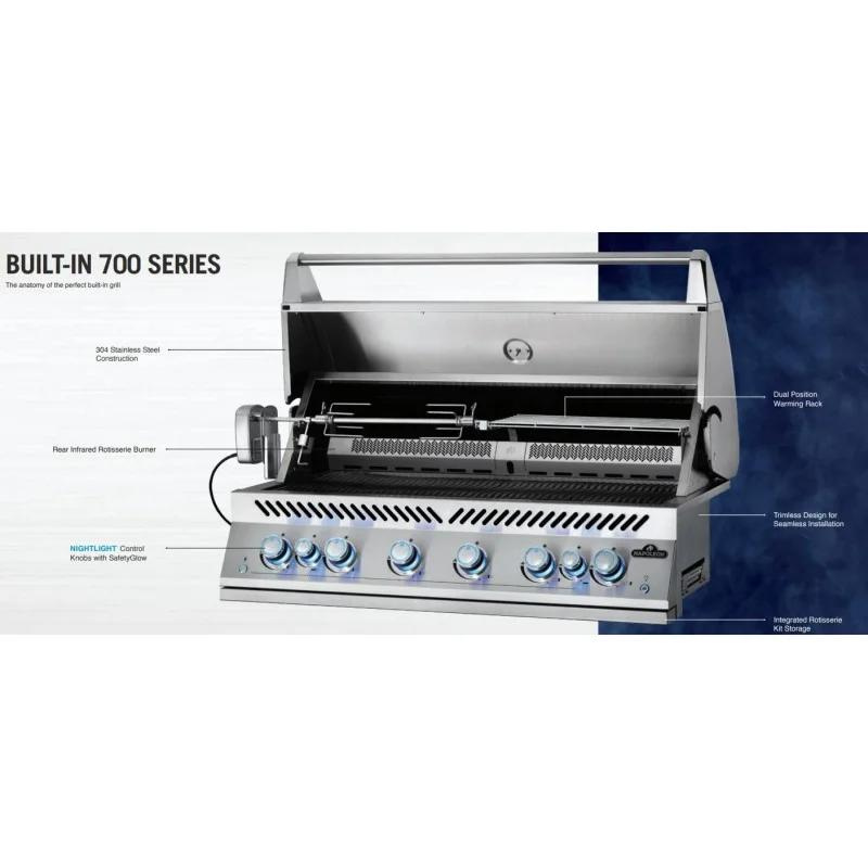Barbacoa Napoleon Serie 700 44'' Con Quemador Trasero Infrarrojo Dual Inox Empotrada - 110 Cm_1