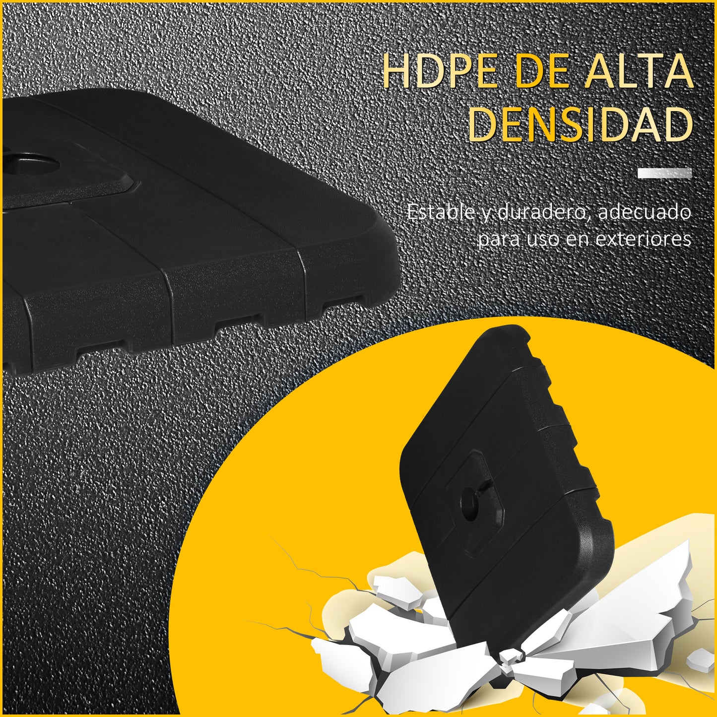 Outsunny Base De Sombrilla De 4 Piezas Rellenable De Agua 90 Kg O Arena 130 Kg_5