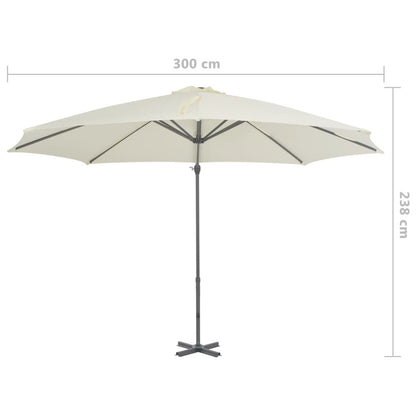 Vidaxl Sombrilla De Jardín Voladiza Con Palo De Aluminio Arena 300 Cm_2