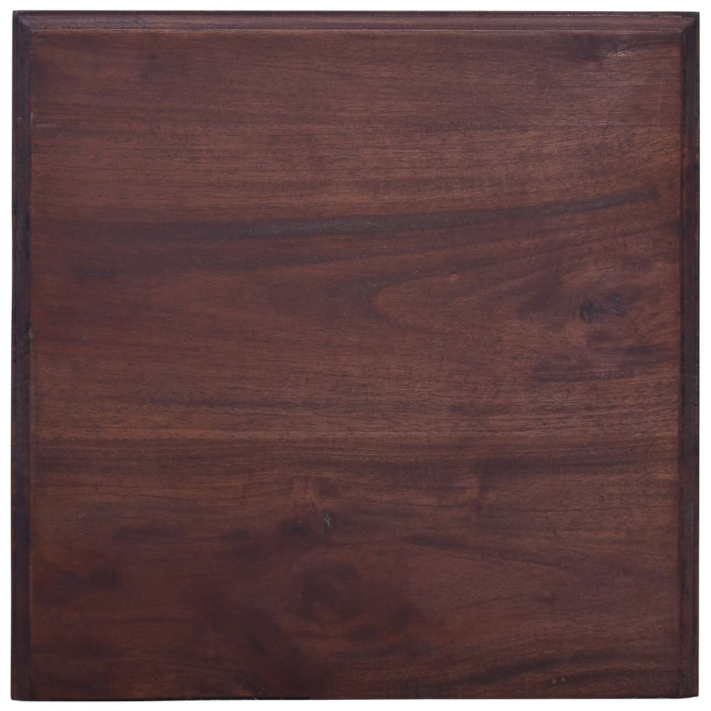Mesita De Noche Madera Maciza De Caoba Marrón Clásico_3