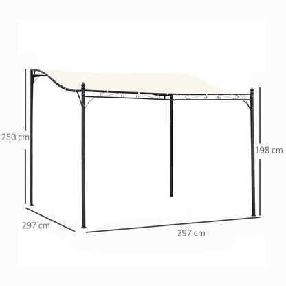 Outsunny Pérgola Gazebo Toldo De Pared Jardín Patio Terraza 3x3x2.5m_2