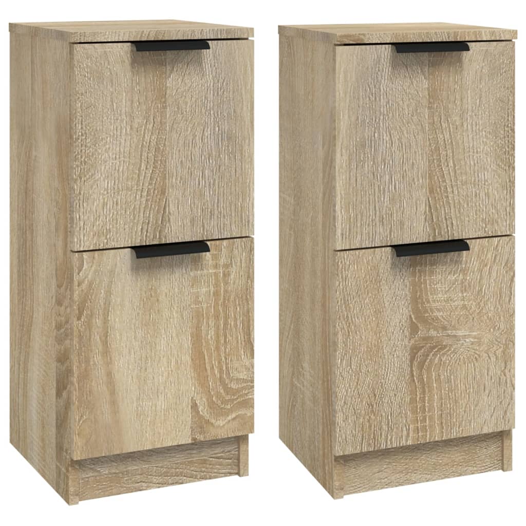 Aparadores 2 Uds Madera Contrachapada Roble Sonoma 30x30x70 Cm / Vetonek_3