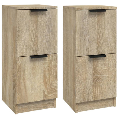 Aparadores 2 Uds Madera Contrachapada Roble Sonoma 30x30x70 Cm / Vetonek_3