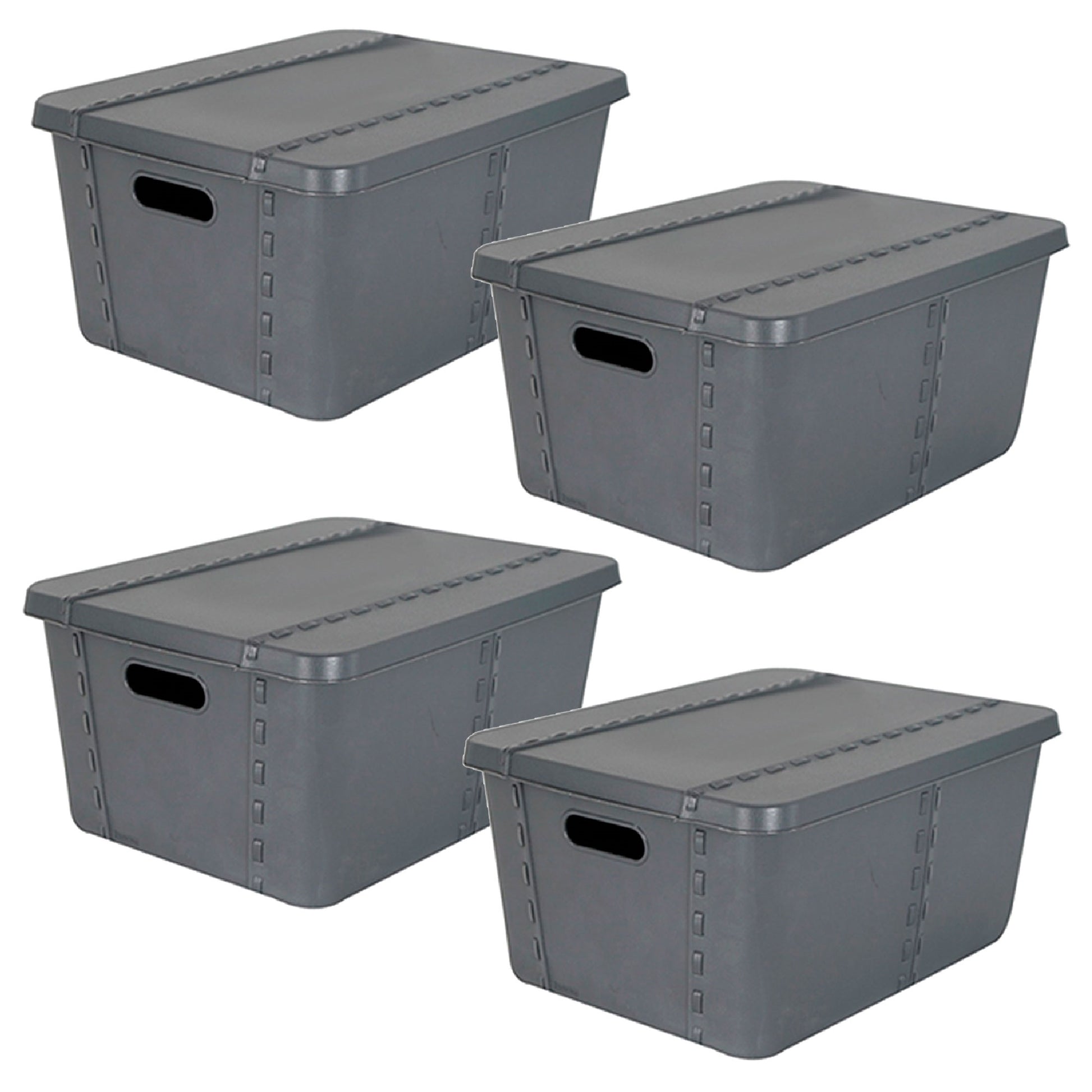 4x Life Story Caja Almacenaje Con Tapa Small 15l Gris Anthracite_0