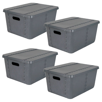 4x Life Story Caja Almacenaje Con Tapa Small 15l Gris Anthracite_0