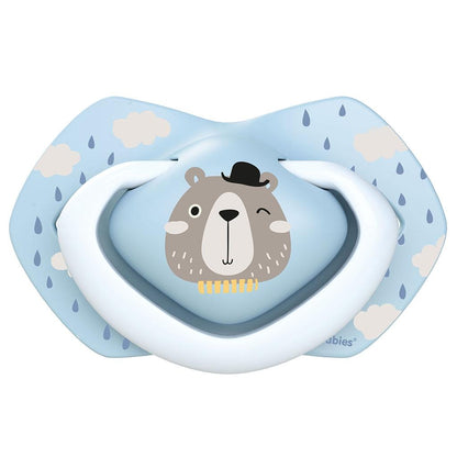 Pack chupetes silicona Bonjour Paris azul Canpol Babies (2 ud.) 6-18 meses