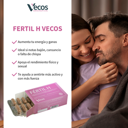 Fértil H VECOS (45+45 cápsulas) | Estimulación de Fertilidad masculina | Zinc + Selenio | Maca andina + L-Carnitina_3
