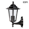 Farol Aluminio Y Cristal Pared Negro 34x17x11cm 1xe27 Edm Mod. Zurich Ip44 Bombilla No Incluida