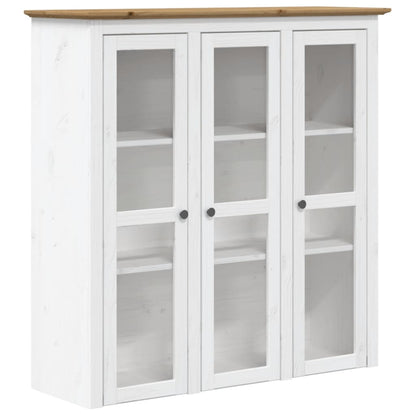 Armario Con Puertas De Vidrio Bodo Madera De Pino Blanco Marrón / Vetonek_0