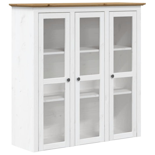 Armario Con Puertas De Vidrio Bodo Madera De Pino Blanco Marrón / Vetonek_0