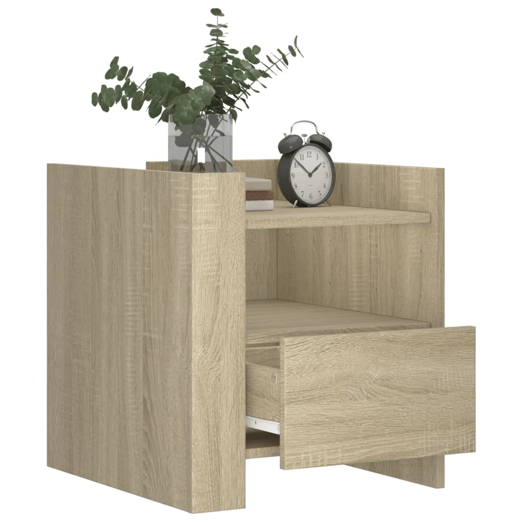 Mesita De Noche Madera De Ingeniería Roble Sonoma 45x50x50 Cm_1