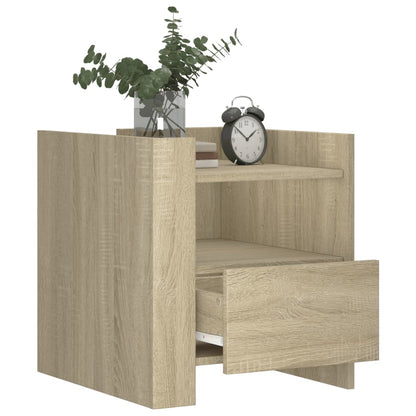 Mesita De Noche Madera De Ingeniería Roble Sonoma 45x50x50 Cm_1