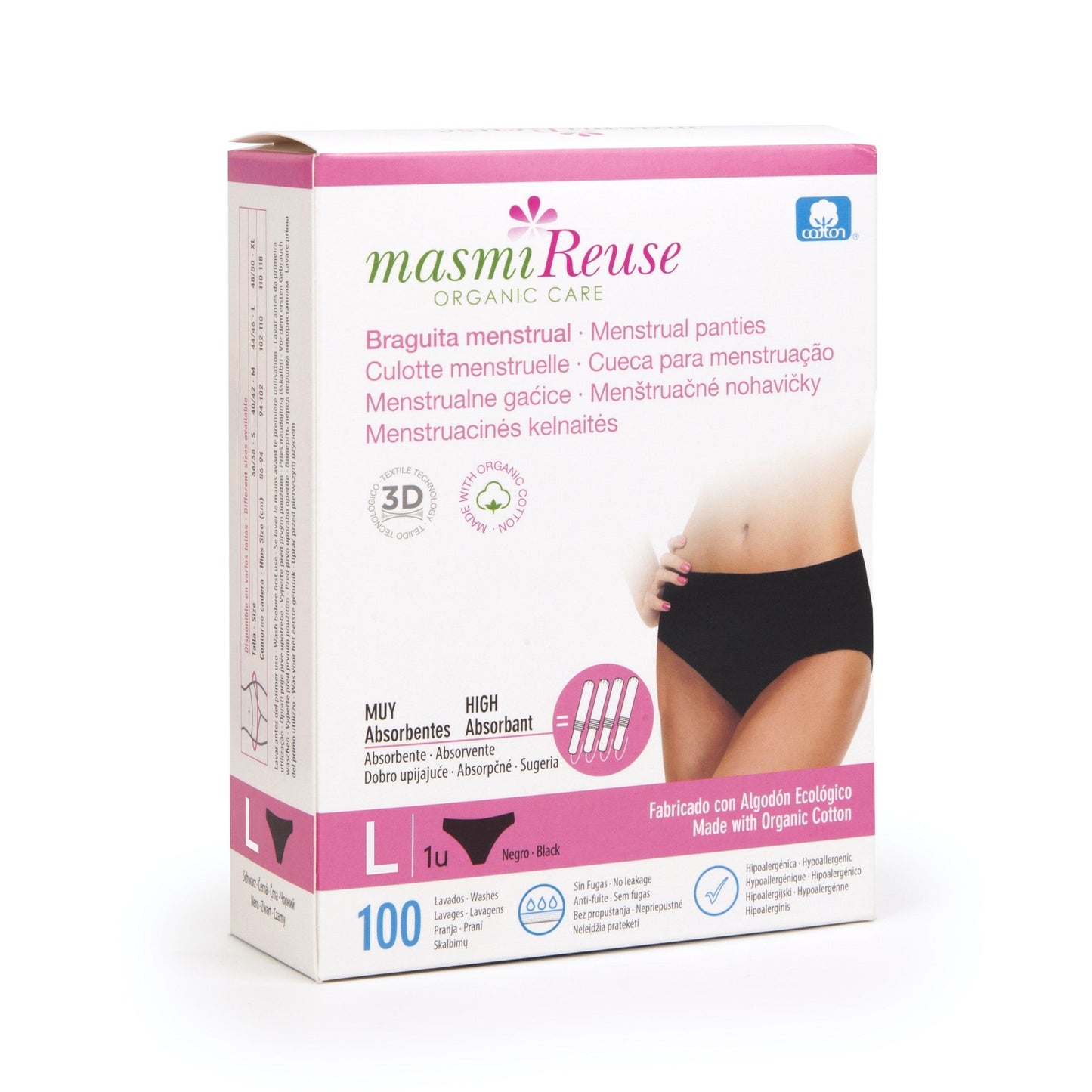 Braguita Menstrual de Algodón Orgánico Masmi talla M