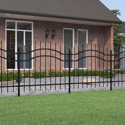 Valla De Jardín Con Punta De Lanza Acero Recubierto Negro 140cm / Vetonek_5