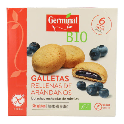 Galletas Sin Gluten rellenas de crema de Arándano Germinal, 200 gr