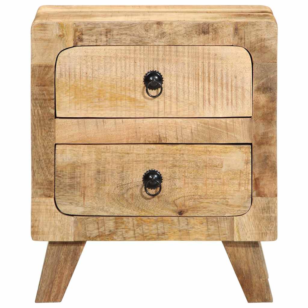Mesilla De Noche 2 Uds 40x32x46 Cm Madera Mango Rugosa_0