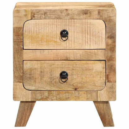 Mesilla De Noche 2 Uds 40x32x46 Cm Madera Mango Rugosa_0