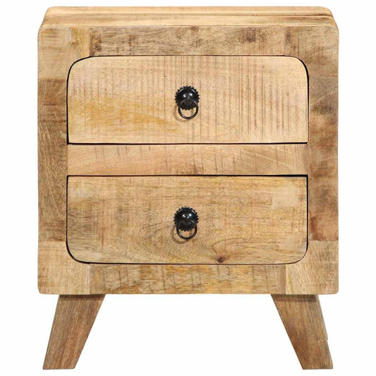 Mesilla De Noche 2 Uds 40x32x46 Cm Madera Mango Rugosa_0