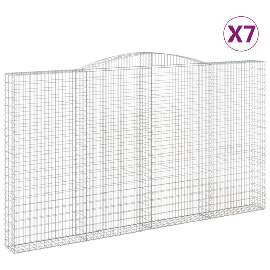 Cestas De Gaviones 7 Uds Forma De Arco Hierro 400x30x220/240 Cm_0