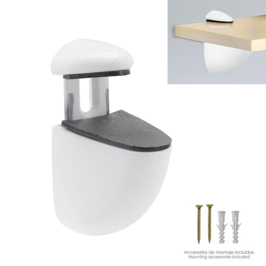 Soporte Pelicano Regulable Para Estante 1 / 20 Mm. Blanco  (1 Pieza)