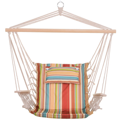 Outsunny Silla Colgante Para Exterior Interior De Rayas 100x106cm Carga 100 Kg_4