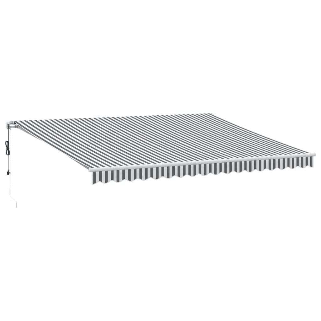 Toldo Retráctil Automático Gris Antracita Y Blanco 450x350 Cm_0