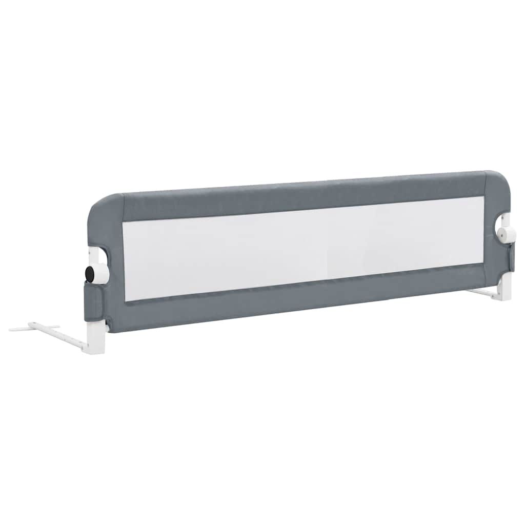 Vidaxl Barandilla De Seguridad Cama De Niño Poliéster Gris 150x42 Cm_0