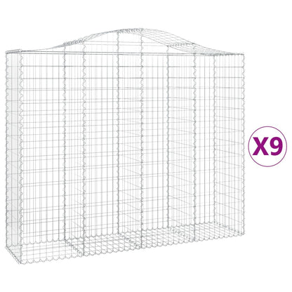Cestas De Gaviones 9 Uds Forma De Arco Hierro 200x50x160/180 Cm_0