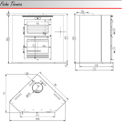 BRICOSOL Horno Leña Rincón FM - Interior Vermiculita - Modelo HL-100 R_3