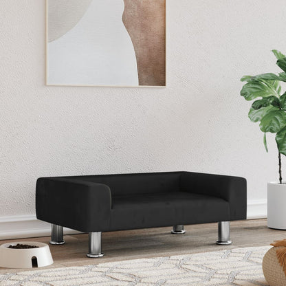 Cama Para Perros De Terciopelo Negra 70x45x26,5 Cm / Vetonek_5