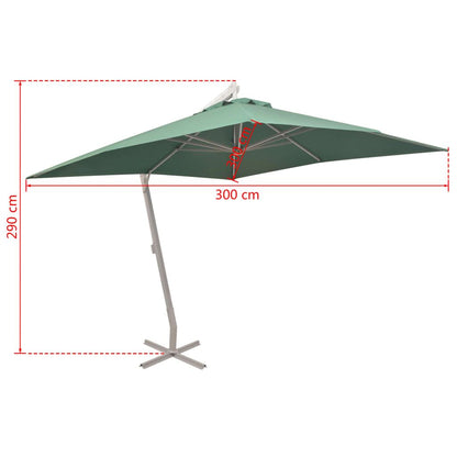 Vidaxl Sombrilla Colgante Con Palo De Aluminio Verde 300x300 Cm_2
