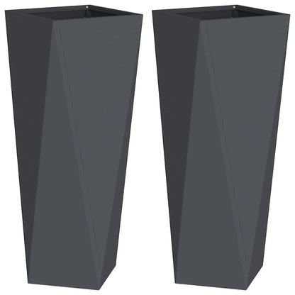 Jardinera 2 Pcs Antracita 30 X 30 X 75 Cm Acero_0