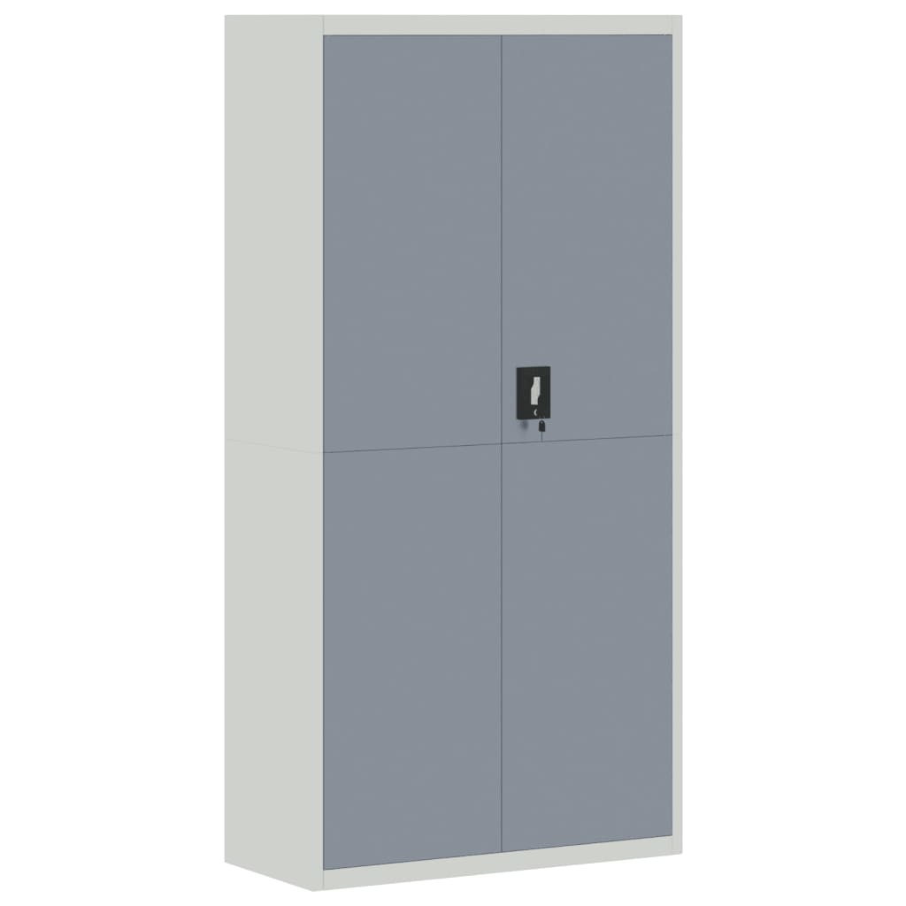 Armario Archivador Acero Gris Claro Y Gris Oscuro 90x40x180 Cm_1