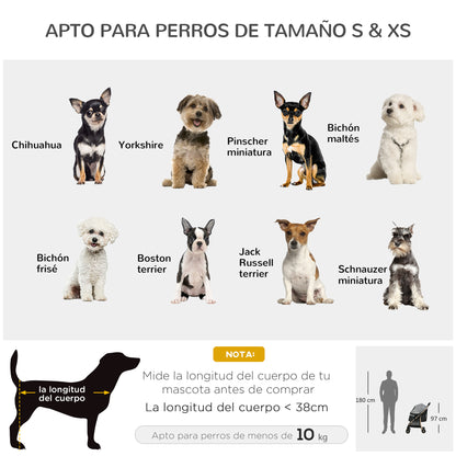 Pawhut Cochecito Para Perros Plegable Con 2 Puertas 80x44,5x97 Cm Negro_3